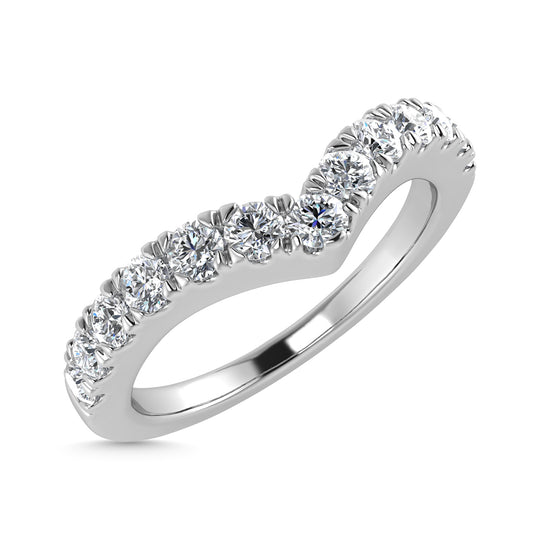 Diamante 1/2 Ct.Tw. Banda de chevr√≥n en oro blanco de 10 quilates