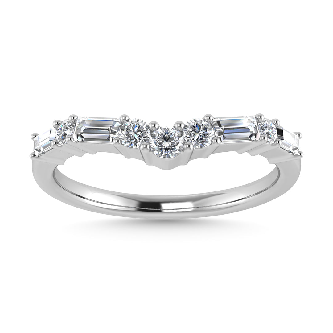Diamante 1/3 Ct.Tw. Alianza de boda para mujer en oro blanco de 14 quilates