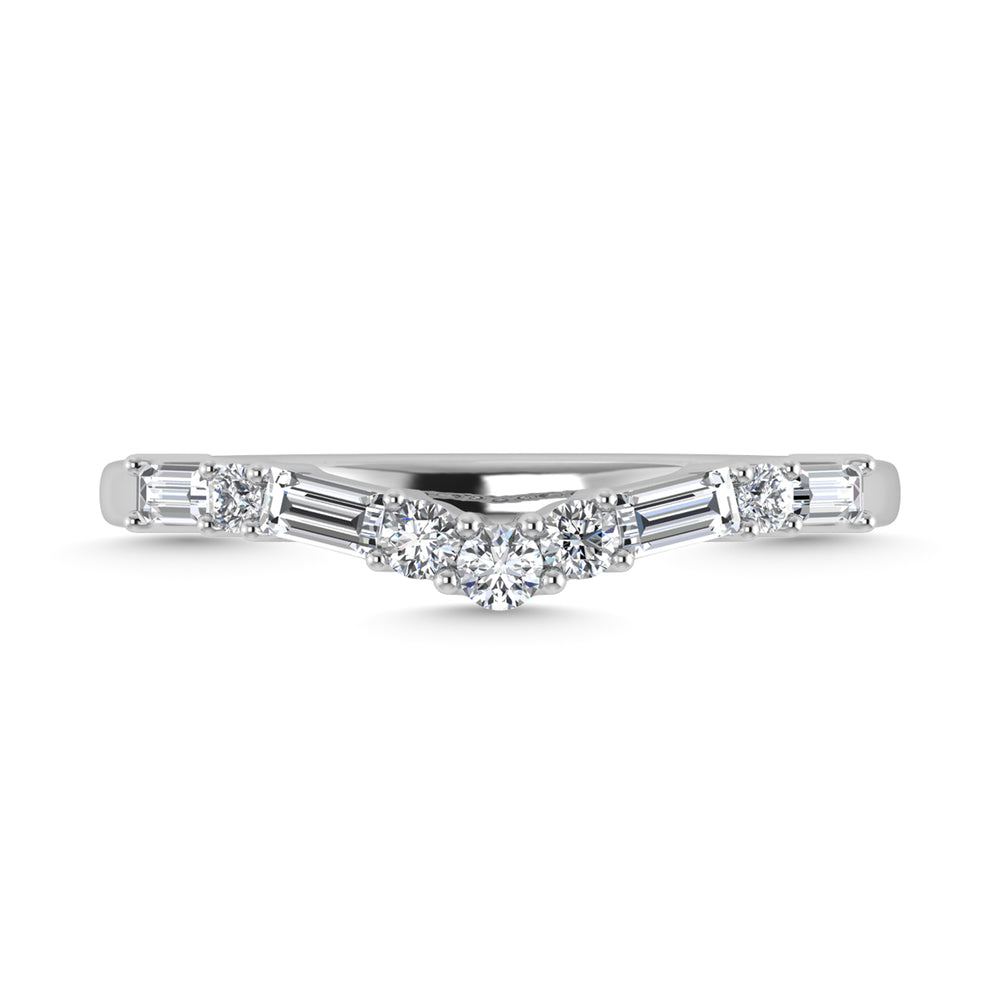 Diamante 1/3 Ct.Tw. Alianza de boda para mujer en oro blanco de 14 quilates