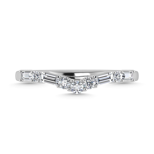 Diamante 1/3 Ct.Tw. Alianza de boda para mujer en oro blanco de 14 quilates