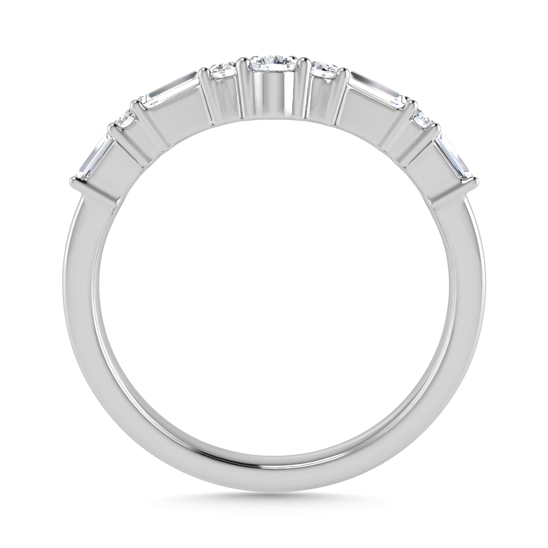 Diamante 1/3 Ct.Tw. Alianza de boda para mujer en oro blanco de 14 quilates