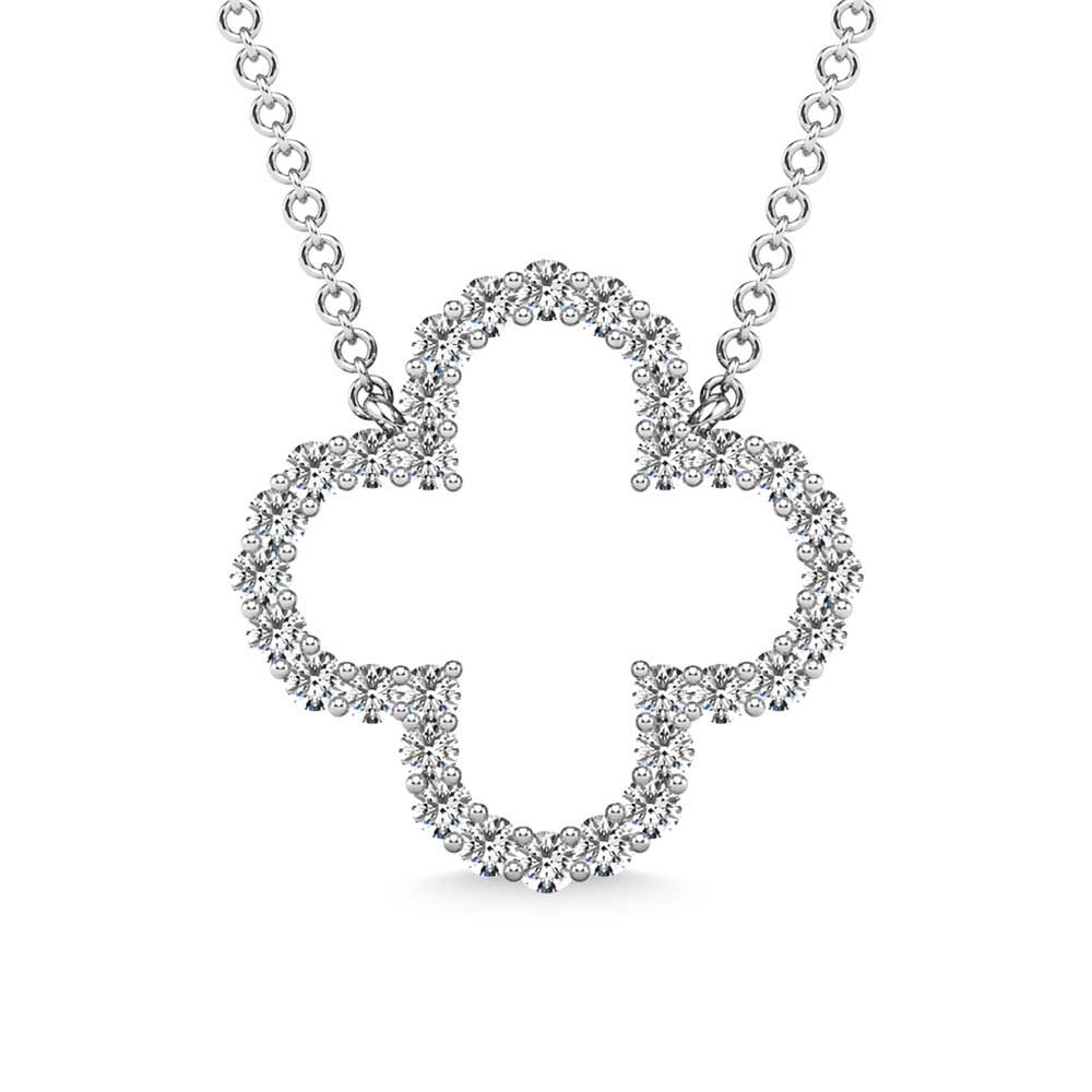 1/3 Ct. Tw. Diamond Clover Pendant in 10K White Gold