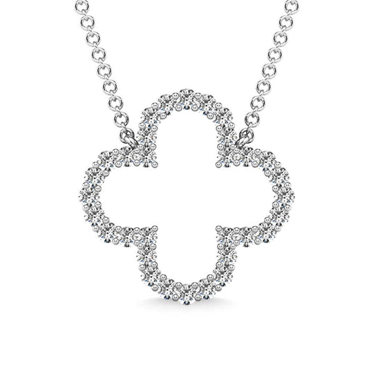 1/3 Ct. Tw. Diamond Clover Pendant in 10K White Gold