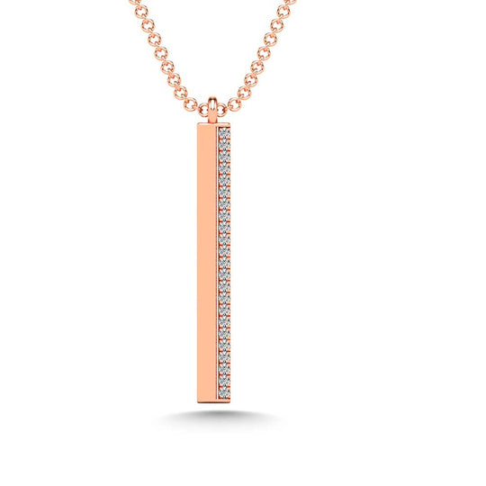 1/20 Ct. Tw. Diamond Bar Pendant in 10K Rose Gold