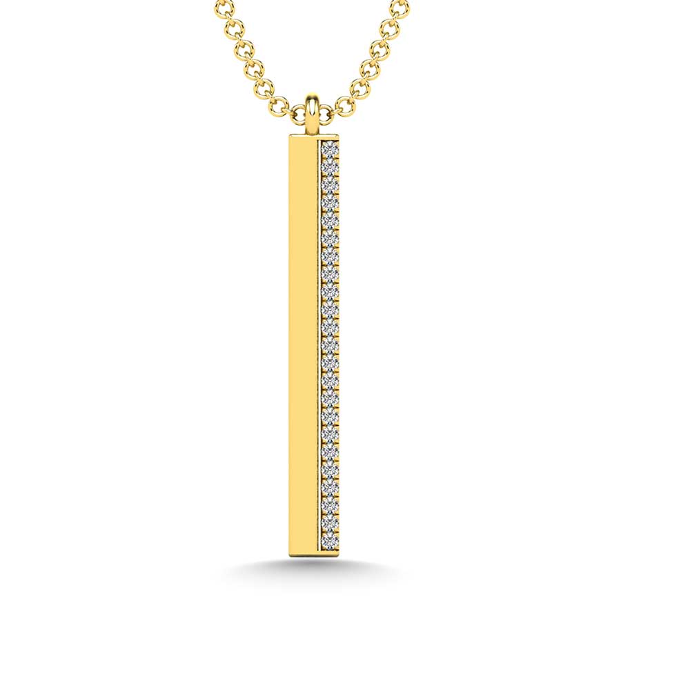 1/20 Ct. Tw. Diamond Bar Pendant in 10K Yellow Gold