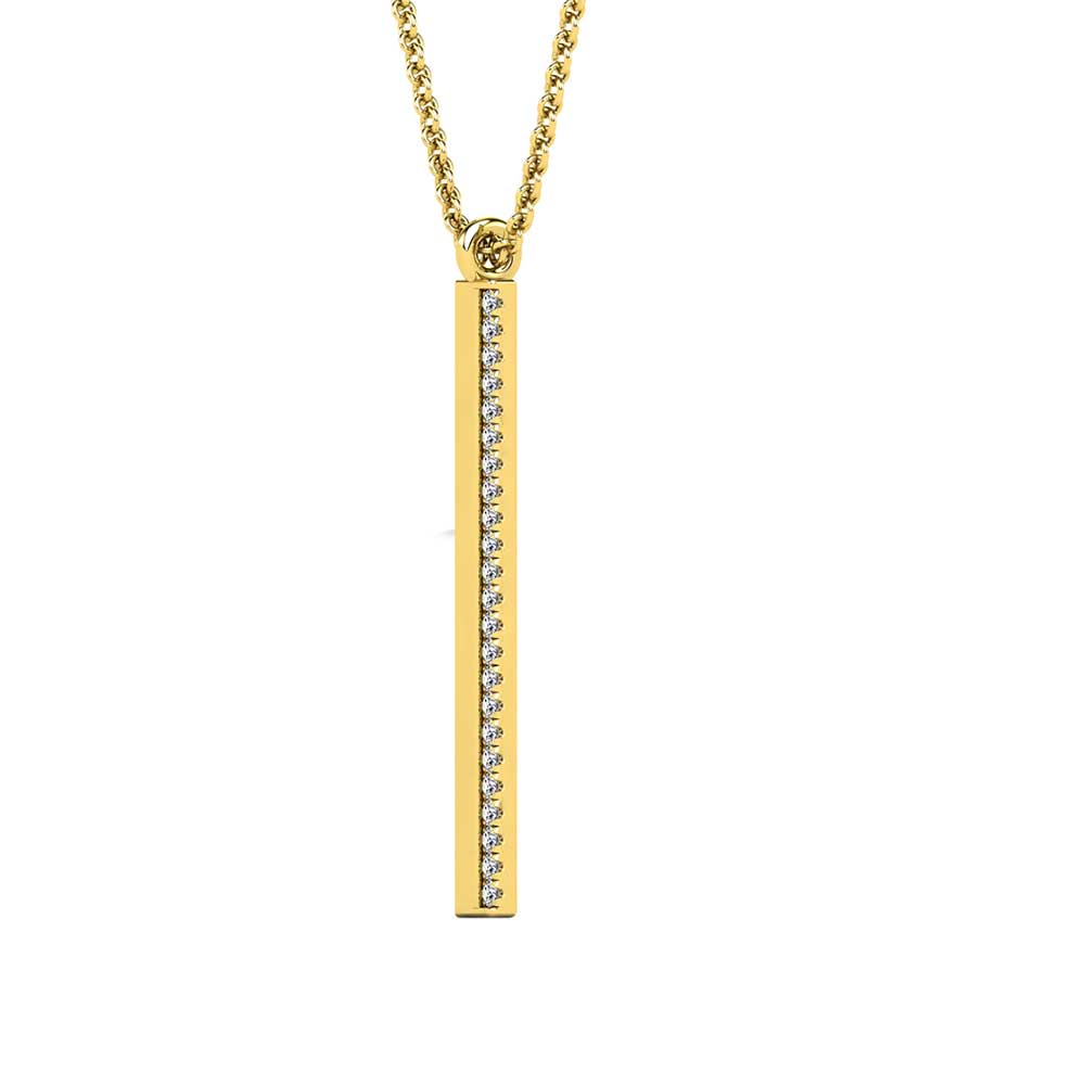 1/20 Ct. Tw. Diamond Bar Pendant in 10K Yellow Gold
