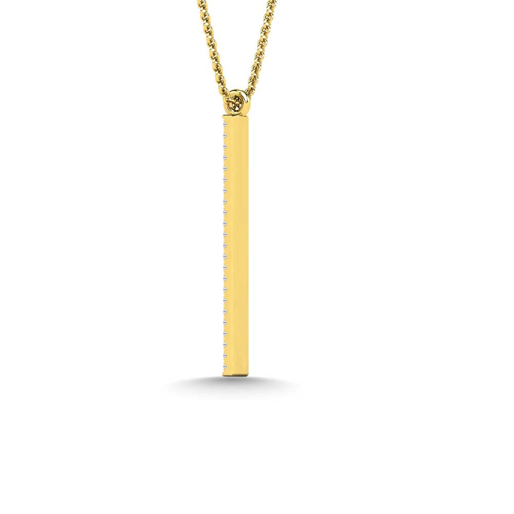 1/20 Ct. Tw. Diamond Bar Pendant in 10K Yellow Gold