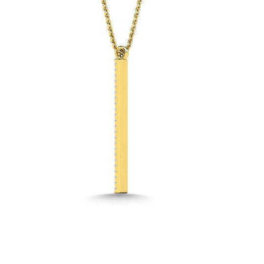 1/20 Ct. Tw. Diamond Bar Pendant in 10K Yellow Gold