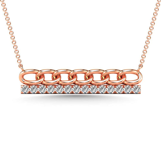 1/5 Ct. Tw. Diamond Bar Necklace in 10K Rose Gold