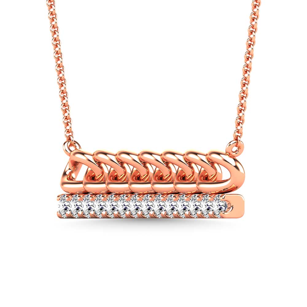 1/5 Ct. Tw. Diamond Bar Necklace in 10K Rose Gold