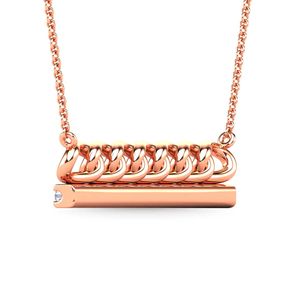 1/5 Ct. Tw. Diamond Bar Necklace in 10K Rose Gold