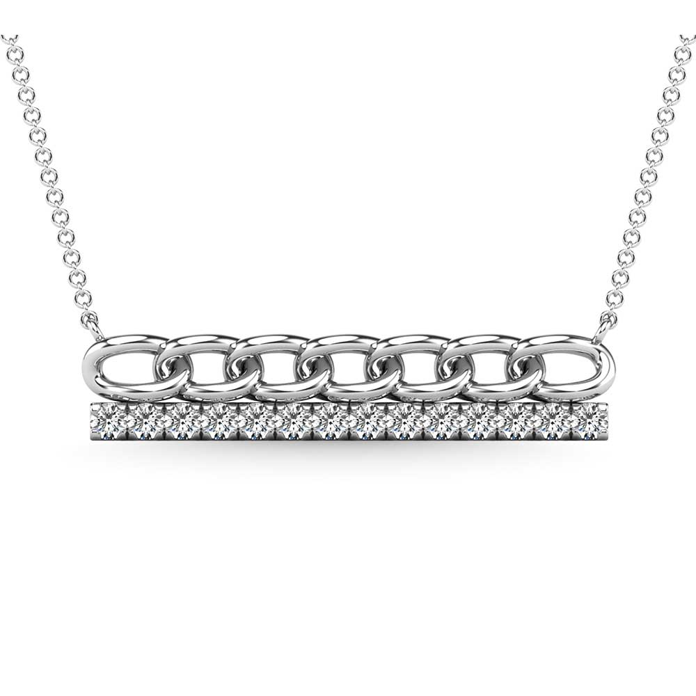 1/5 Ct. Tw. Diamond Bar Necklace in 10K White Gold