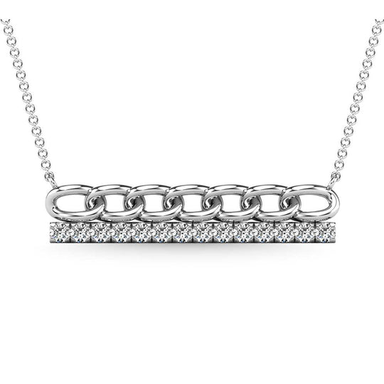 1/5 Ct. Tw. Diamond Bar Necklace in 10K White Gold