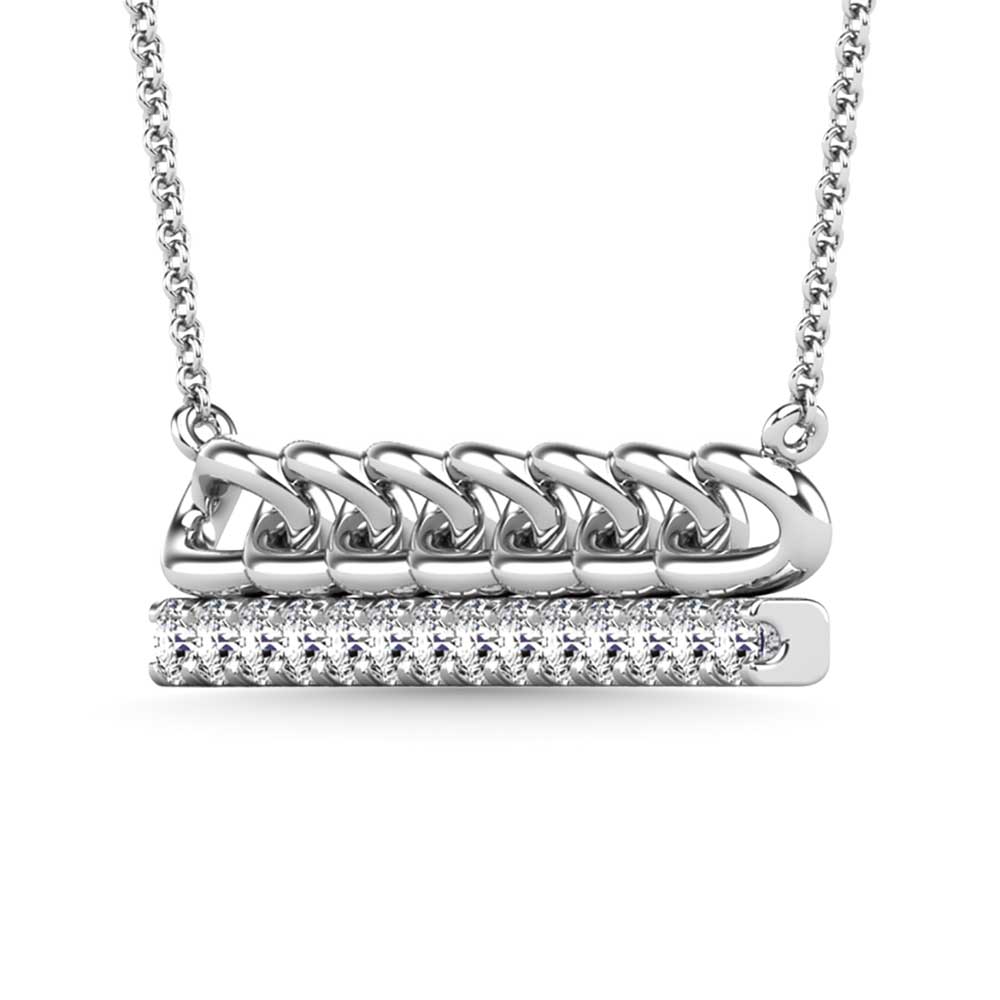 1/5 Ct. Tw. Diamond Bar Necklace in 10K White Gold