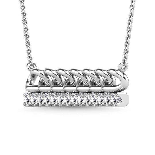 1/5 Ct. Tw. Diamond Bar Necklace in 10K White Gold