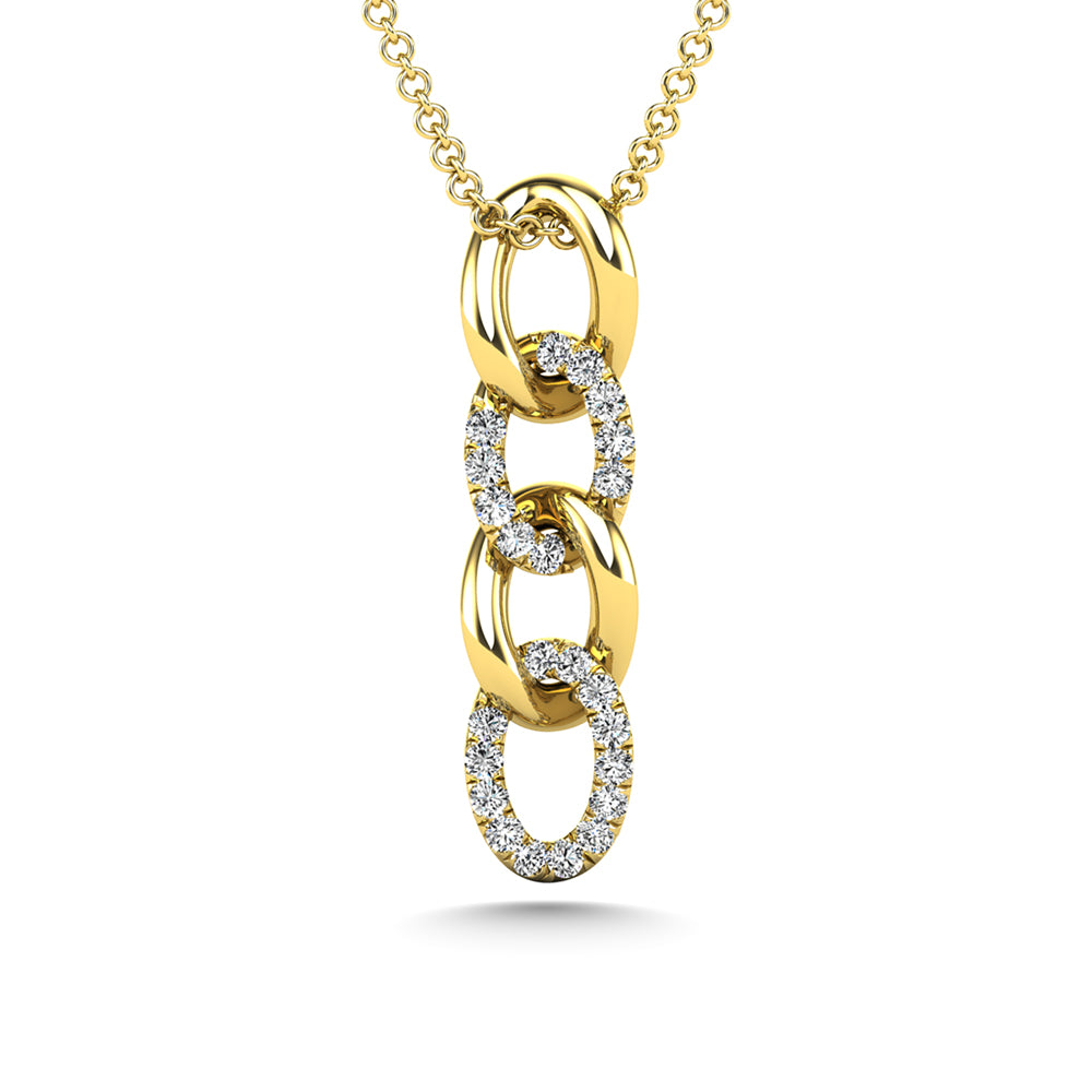 1/8 carat total 14k yellow gold diamond fashion pendant