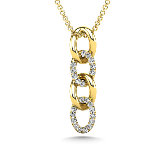 1/8 carat total 14k yellow gold diamond fashion pendant