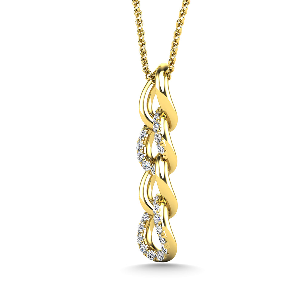 1/8 carat total 14k yellow gold diamond fashion pendant