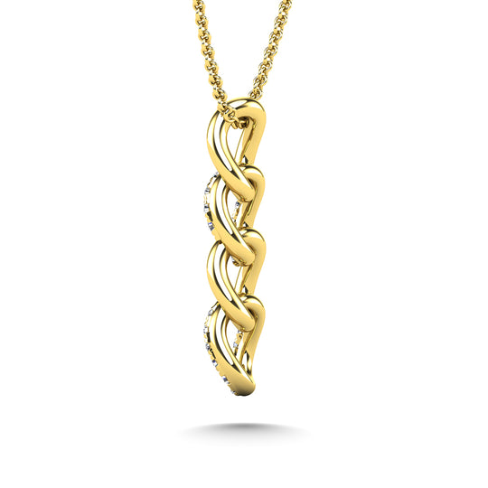 1/8 carat total 14k yellow gold diamond fashion pendant