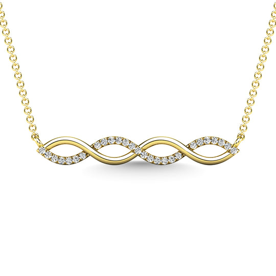 10K Yellow Gold 1/10 Carat Total Diamond Fashion Necklace