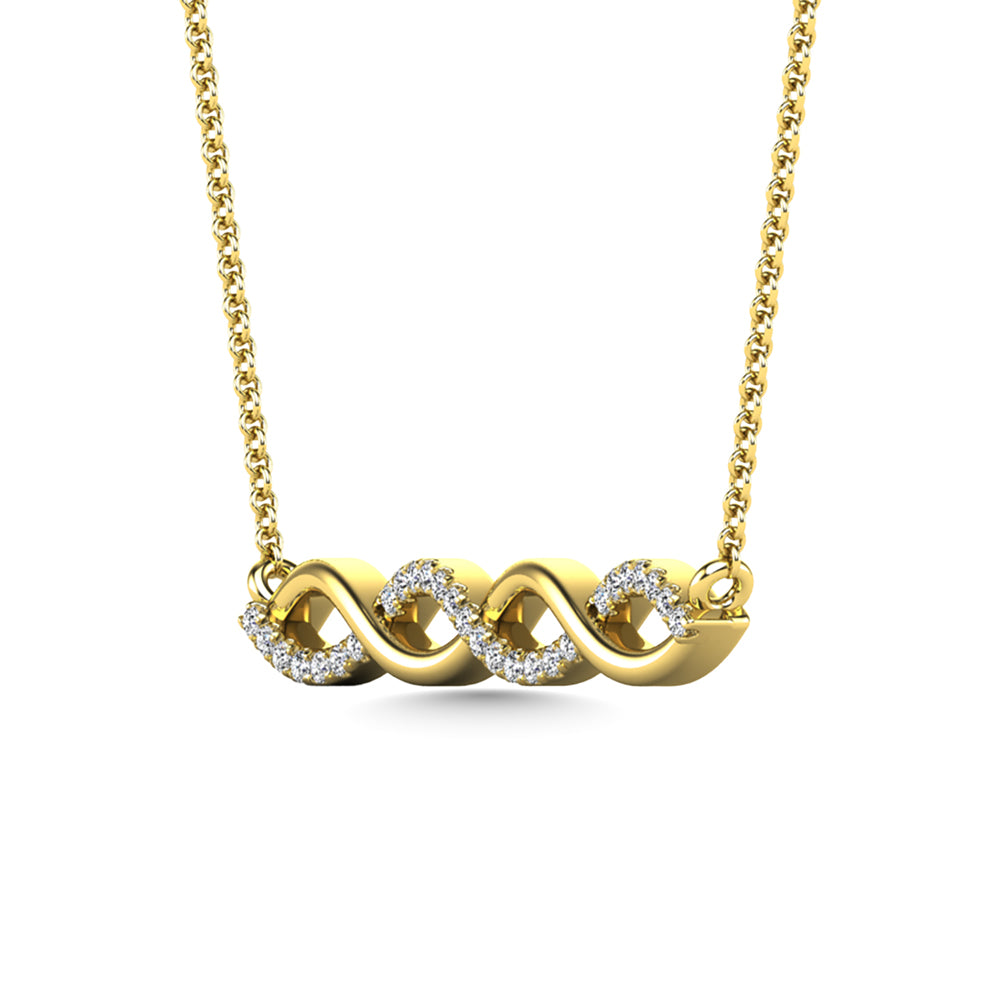 10K Yellow Gold 1/10 Carat Total Diamond Fashion Necklace
