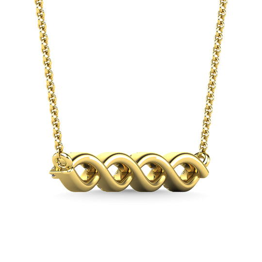 10K Yellow Gold 1/10 Carat Total Diamond Fashion Necklace