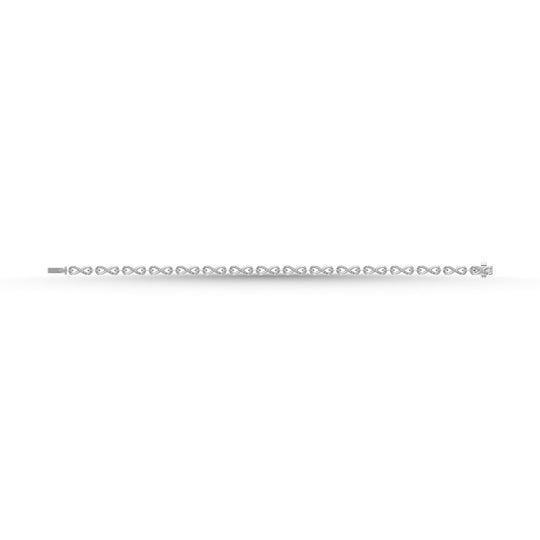 Oro blanco de 10 quilates con diamante de 1/4 qt. total. Pulsera de moda