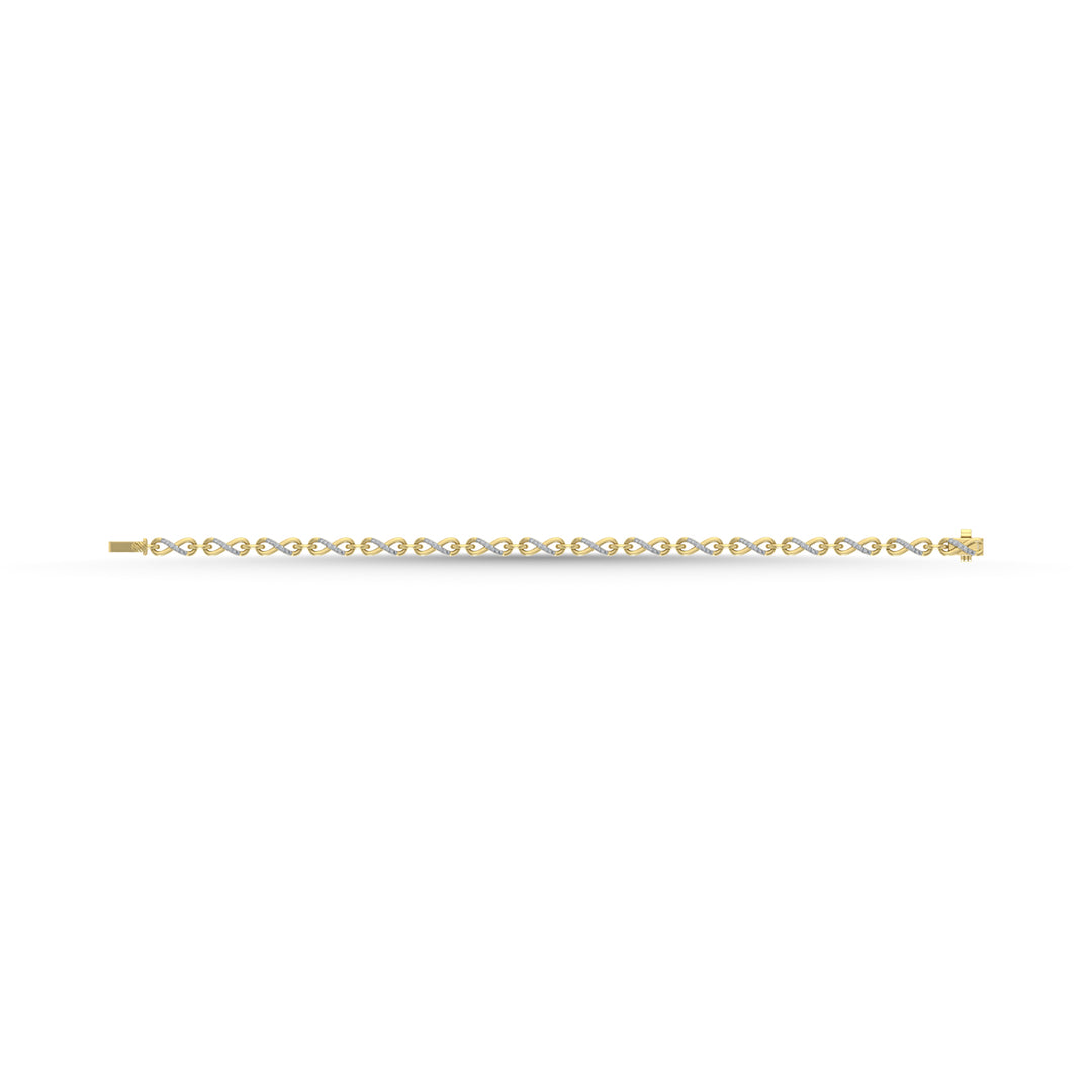 Diamante de oro amarillo de 10 quilates de 1/4 qt. total Pulsera de moda