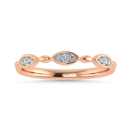 Diamante 1/20 Ct.Tw. Banda apilable en oro rosa de 10 quilates