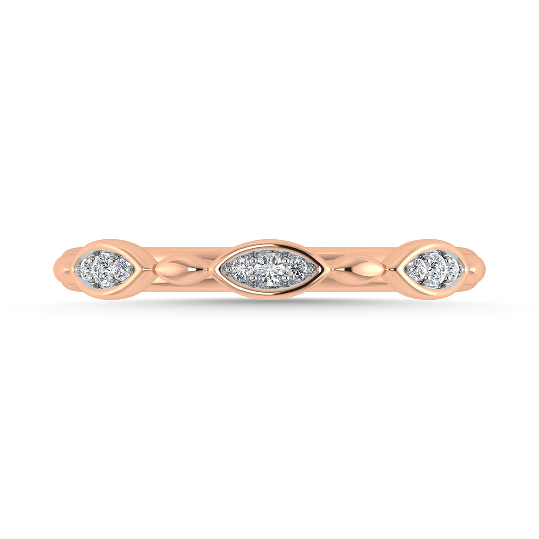Diamante 1/20 Ct.Tw. Banda apilable en oro rosa de 10 quilates