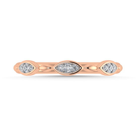 Diamante 1/20 Ct.Tw. Banda apilable en oro rosa de 10 quilates