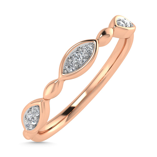 Diamante 1/20 Ct.Tw. Banda apilable en oro rosa de 10 quilates