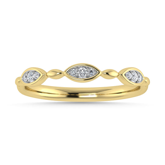 Diamante 1/20 Ct.Tw. Banda apilada en oro amarillo de 10 quilates
