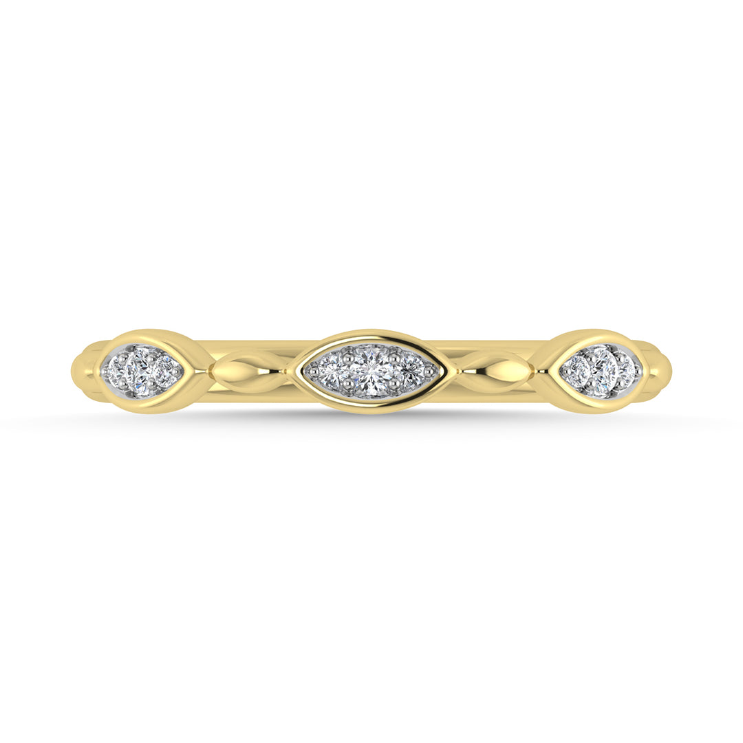 Diamante 1/20 Ct.Tw. Banda apilada en oro amarillo de 10 quilates