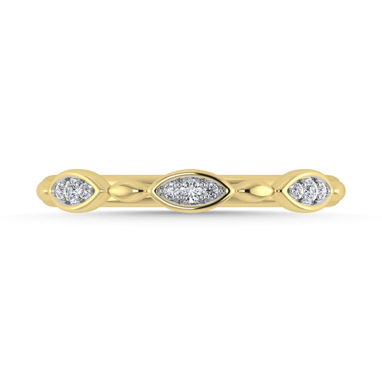 Diamante 1/20 Ct.Tw. Banda apilada en oro amarillo de 10 quilates