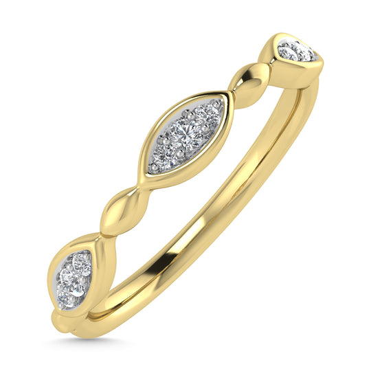 Diamante 1/20 Ct.Tw. Banda apilada en oro amarillo de 10 quilates
