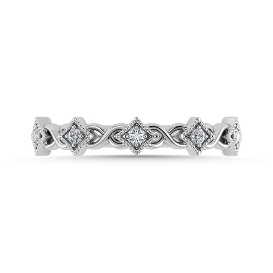 Diamante 1/10 Ct.Tw. Banda apilada en oro blanco de 10 quilates