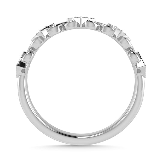 Diamante 1/10 Ct.Tw. Banda apilada en oro blanco de 10 quilates