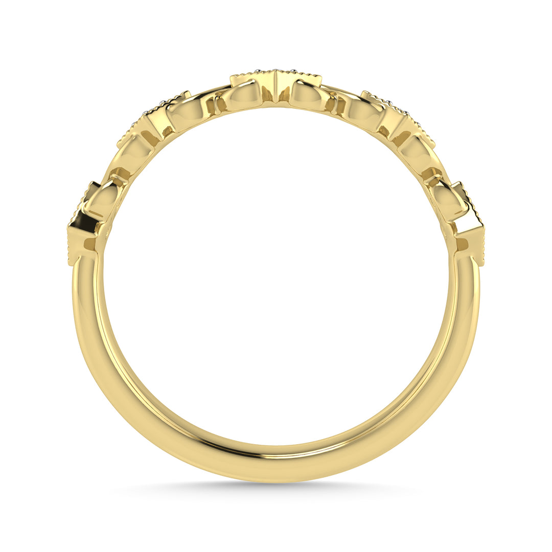 Diamante 1/10 Ct.Tw. Banda apilada en oro amarillo de 10 quilates