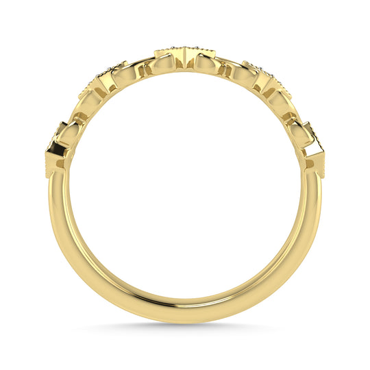 Diamante 1/10 Ct.Tw. Banda apilada en oro amarillo de 10 quilates