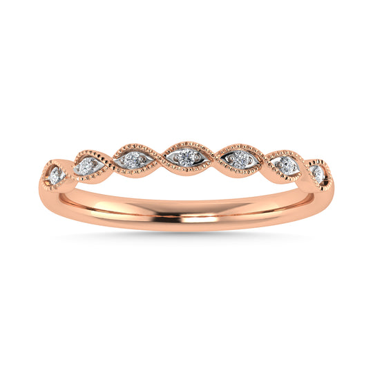 Diamante 1/20 Ct.Tw. Banda apilable en oro rosa de 10 quilates