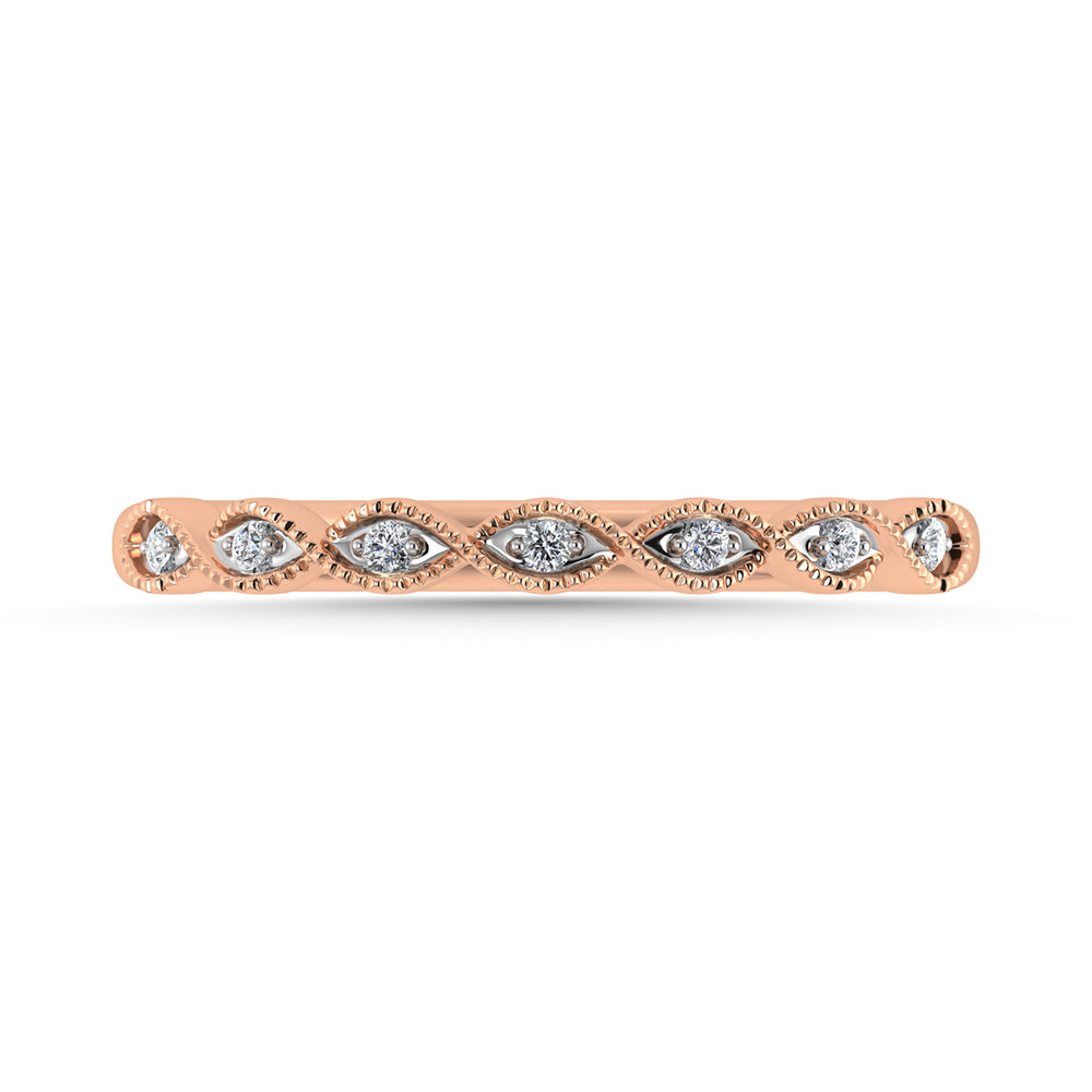 Diamante 1/20 Ct.Tw. Banda apilable en oro rosa de 10 quilates
