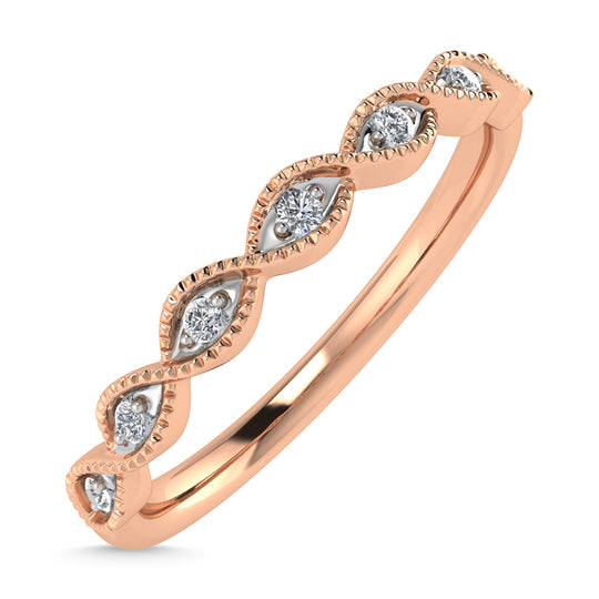 Diamante 1/20 Ct.Tw. Banda apilable en oro rosa de 10 quilates