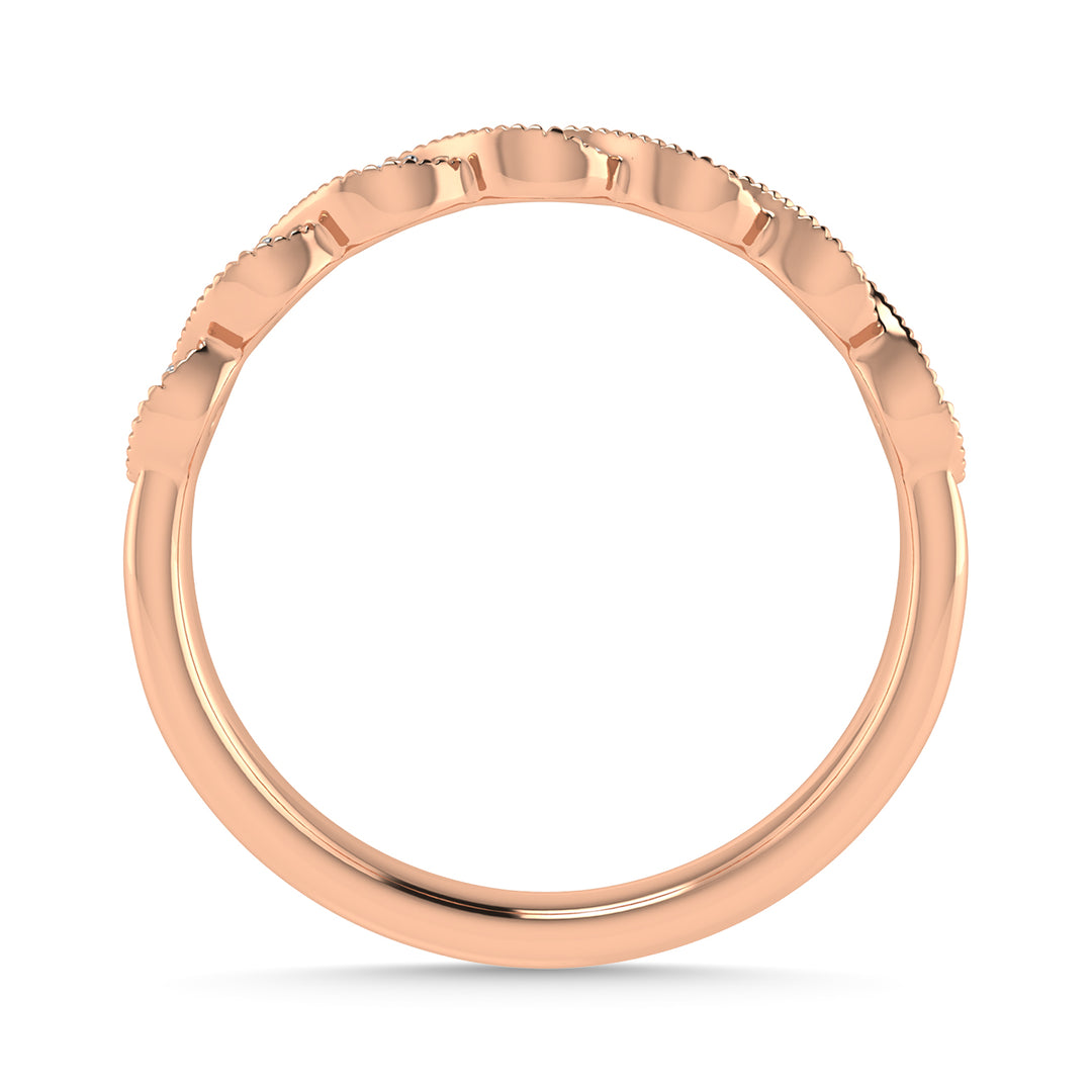Diamante 1/20 Ct.Tw. Banda apilable en oro rosa de 10 quilates