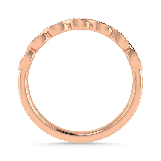 Diamante 1/20 Ct.Tw. Banda apilable en oro rosa de 10 quilates