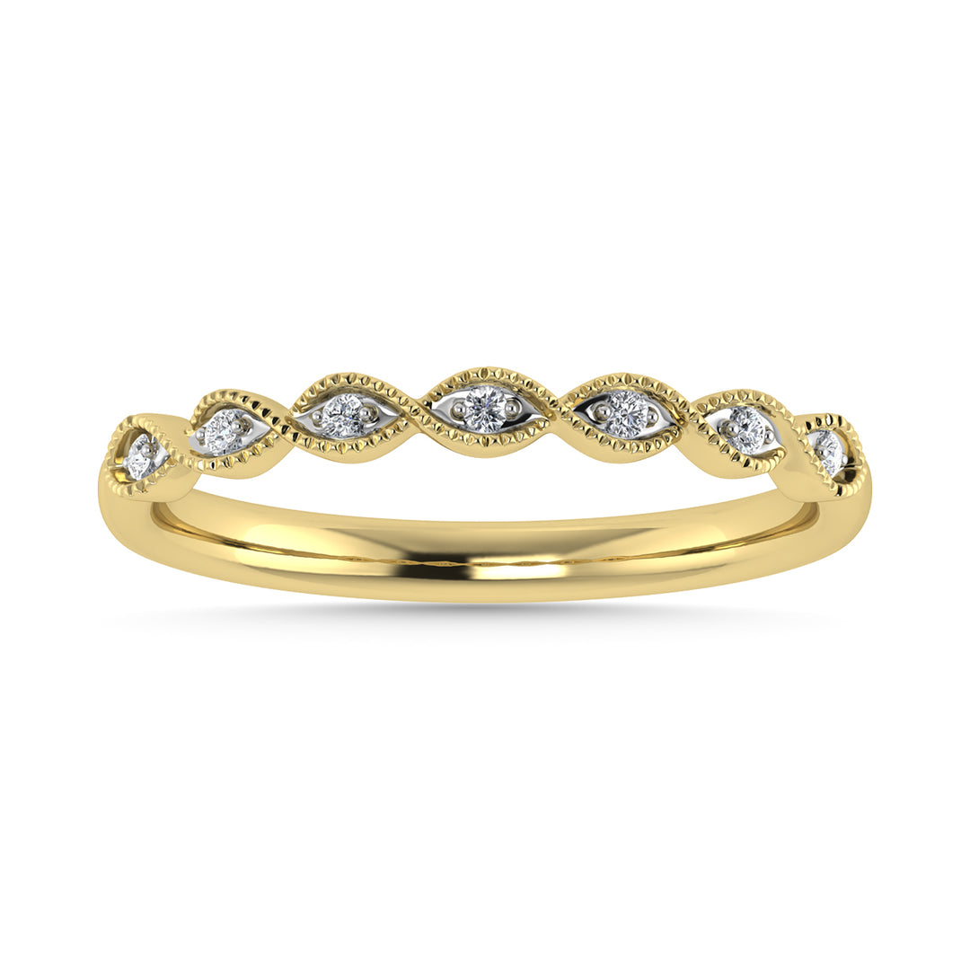 Diamante 1/20 Ct.Tw. Banda apilada en oro amarillo de 10 quilates