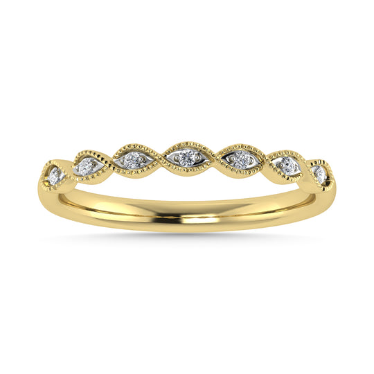 Diamante 1/20 Ct.Tw. Banda apilada en oro amarillo de 10 quilates