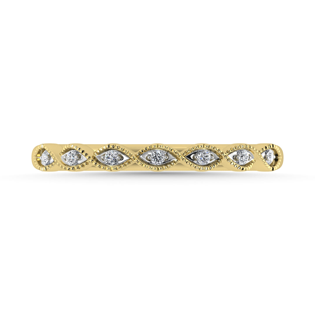 Diamante 1/20 Ct.Tw. Banda apilada en oro amarillo de 10 quilates