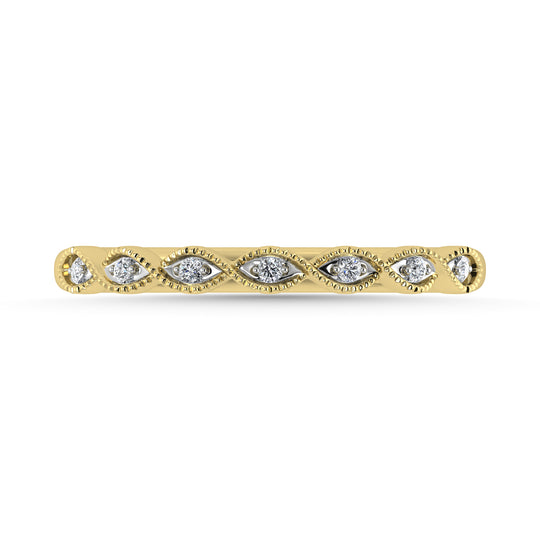 Diamante 1/20 Ct.Tw. Banda apilada en oro amarillo de 10 quilates