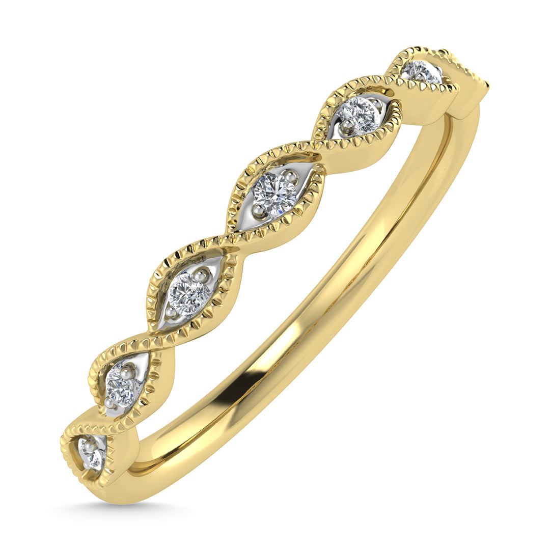 Diamante 1/20 Ct.Tw. Banda apilada en oro amarillo de 10 quilates